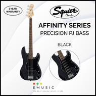 Squier Affinity Series Precision PJ Bass Guitar, Maple FB, Black