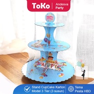 Blue HBD motif Cake stand / 3 Tier Cupcake Stand / cupcake stand / cupcake stand