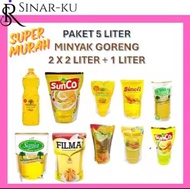 Sinar-Ku PAKET MURAH 5 LITER - MINYAK GORENG SUNCO/ BIMOLI/ TROPICAL DLL KEMASAN 2 DAN 1 LITER