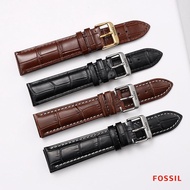 Watch Strap FOSSIL FOSSIL Watch Strap Belt Men Women First Layer Calfskin Bamboo Pattern Pin Buckle 