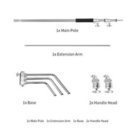 Heavy Duty C Stand 1.5m-3.3m Adjustable Magic Leg Stable Stainless Steel Tripod Light Stand for Phot