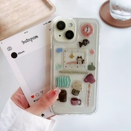 พร้อมส่ง เคสใสอะคริลิค เคสพร้อมสติกเกอร์3D เคสสำหรับ iphone รุ่น 11 7Plus XR 12 Pro Max Xs max 13