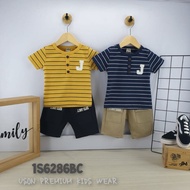 6286 SETELAN KAOS ANAK COWOK USON (KUNING & NAVY)