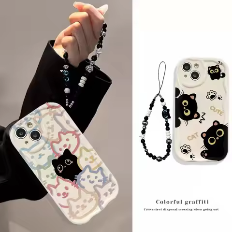 Case For Vivo V60 V40 V50 Lite Y31 5G Y33S Y21S Y28 4G Y17S Y04 Y03 Y29S Y28S Y18 Y400 Black Cat Wri