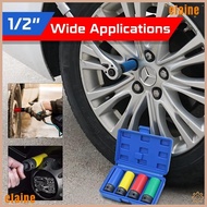 ELAINE Impact Sleeve Set, Thin Wall Design Deep Socket Wheel Protector Impact Socket, 15mm 17mm 19mm