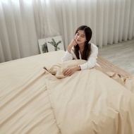 清新素色100%防水防蹣床包/床包組/床包被套組/台灣製/濃茶奶