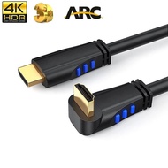 Angled HDMI 2.0 cable 4K 60Hz Down UP 90 degree HDMI 4K 60Hz cable HDR CEC HDMI ARC for PS5 Xbox Series X PS4 HDTV Blue