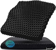 Gel Seat Cushion for Long Sitting Pressure Relief (Super Large &amp; Thick) - Non-Slip Gel Chair Cushion for Back,Sciatica,Tailbone Pain Relief - Seat Cushion for Office Desk Chair,Car Seat,Wheelchair