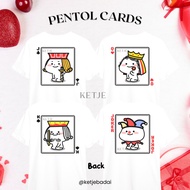 Quby Pentol Judi Gambler Motif Distro T-Shirt Quby Pentol Couple Card T-Shirt/ Jack Queen KingJoker 