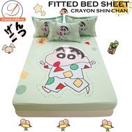 DANSUNREVE Fitted Bedsheet Crayon Shin-chan Altman Pikachu Design for Single Queen King Bed Sheet Cu