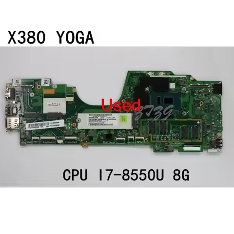 Yoga Motherboard Lenovo For Lenovo ThinkPad X380 yoga Laptop Motherboard CPU I7-8550U 8GB FRU 02DA00