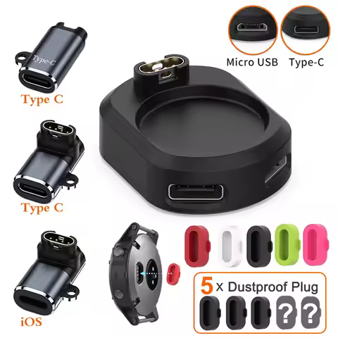 Charging Adapter For Garmin Fenix 8 7 7X 6 6S 5 5X Venu 2S Vivoactive 3 4 Type C/Micro USB iOS Marq 