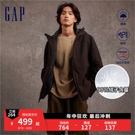 Gap男女装秋季2023新款防风防雨三合一外套720838发热保暖羽绒服 黑色 180/96A(M)