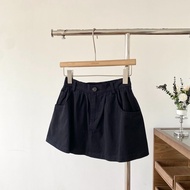 韓國女裝 高腰黑色半截裙(內有打底褲) 百褶裙 pleated skirt 百褶裙 短褲 短裙褲 防走光 a字褲 長裙短裙 高腰牛仔褲 high waist Black brown Denim ski