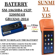 SUNMI BATERRY 5200MAH COMPATIBLE SUNMI V1 V1S MI POS RECEIPT PRINTER MACHNINE SM-18650B4-1S2P 1INR19