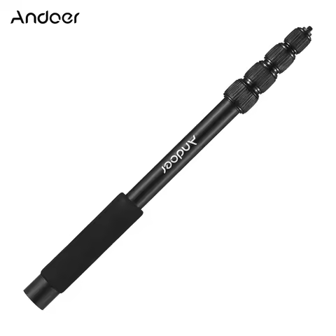 Andoer Handheld Microphone Boom Arm Extendable Mic Arm Boom Pole with Foam Grip Twist Locks for Micr