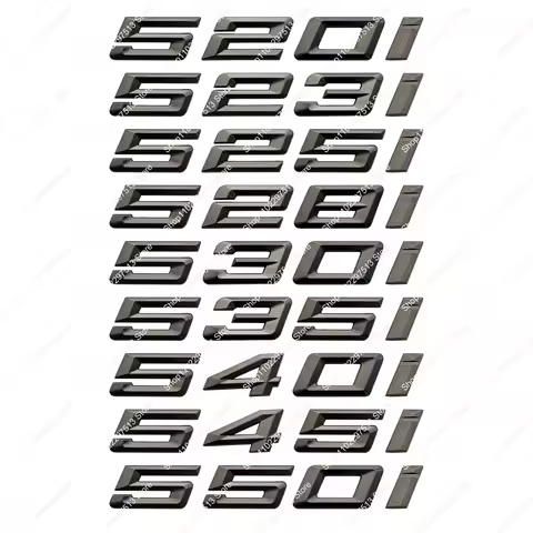 Car Tail Emblem Gunmetal Gray 3D Letters 520i 523i 525i 528i 535i 540i 545i Trunk Decoration Sticker