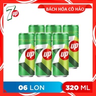 LỐC 6 LON NƯỚC NGỌT HƯƠNG CHANH 7UP 320ML