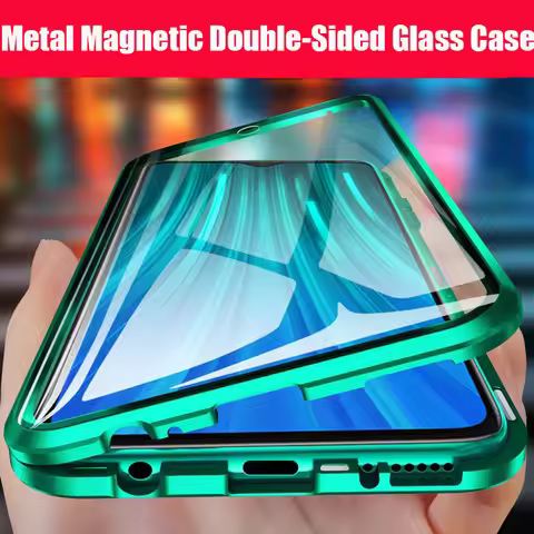 Metal Magnetic Phone Case For Samsung A54 A53 A52 A71 A51 A34 Double Sided Glass Cover For Samsung S
