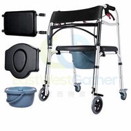 包送貨-【豪華款四輪帶手刹+防水坐便款】復康助行架 #老人助行器 #四腳拐杖 #殘障者助行器 #復健老人助步器 #行路拐杖 #助力車 #老年扶手架 #輔助行走器 #Walking aid #elder