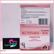 ✙ ◱ HANIZYN Multivitamins+Iron  100 Capsules