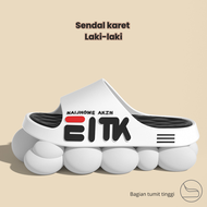 Inaso Sendal Slide Pria Selop Karet Jelly Sandal Rumah Elastis Kekinian Sandal Slop Flat Keren Empuk