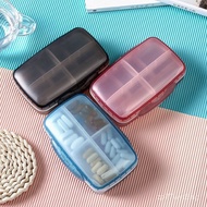 Transparent Frosted8Grid Sealed Pill Box with Built-in Sealing Ring Storage Pill Box Mini Sealed Moi