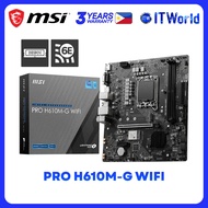 MSI PRO H610M-G WIFI LGA1700 mATX DDR5 96GB Wi-Fi 6E PCIe 4.0 HDMI DP VGA Motherboard itw