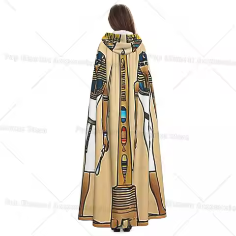 Egyptian Gods And Pharaohs Long Hooded Cloak Witch Medieval Costume Cosplay Cape Vampire Adult Unise