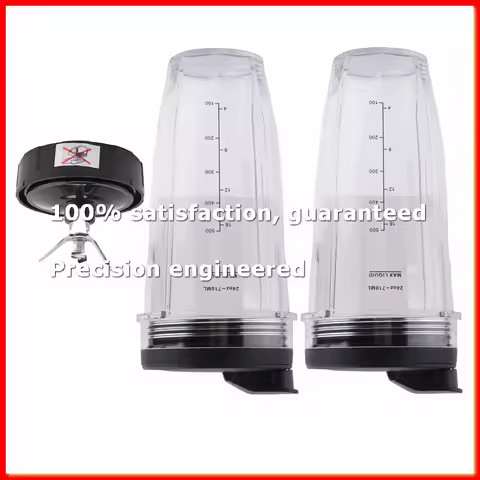 24Oz Cups with To-Go Lids, 7 Fins Extractor Blade, for Auto IQ BN801 SS101 BL480-30 BL641 BL642-30 B