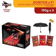 [Doritos X F1 190g x 3] Doritos Nacho Cheese + Doritos Spicy Nacho + Smokin BBQ + Free Gift
