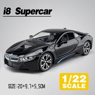 LEO 1:22 BMW i8 New Energy Supercar Metal Diecast Alloy Toy Car Model Truck For Boys Children Kids T
