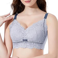 Women 32-44(B-DDD) Honeycomb Cotton Bra Wireless Seamless High Side Underarm Fat Smooth Comfort Bra 