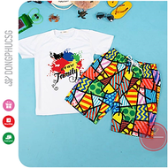 Đồ đi biển nguyên set áo và quần nổi bật cho gia đình hội nhóm nam nữ team building mẫu DDB80 DONGPH