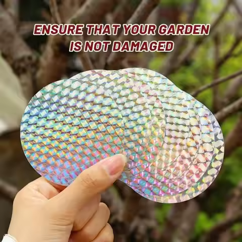 20pcs Garden Bird Control Bird Repellent Sticker Round Shape Laser Flash Reflective Sticker Reflecti