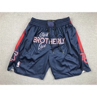 Philadelphia 76ers Dark Blue City Edition New Shorts Loose Sports Quick-drying Running Fitness Pocke