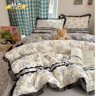 Vintage Lace Cotton Duvet Cover Set