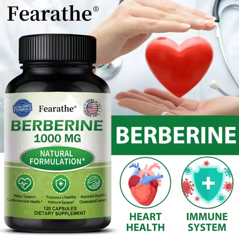 Berberine Supplement 1000 mg - Supports Heart Health, Immune System, GI Health, Cholesterol - Gluten