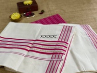 MITR Kerala Cotton saree paired with handloom cotton blouse [ READY STOCK]