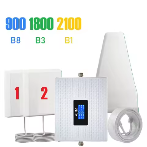 Tri-Band 2G 3G 4G 5G Band LTE 900 1800 2100 Cellular Signal Amplifier 4G GSM Repeater Mobile Phone N