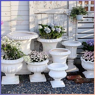 Vintage European-style Roman flower pot, plant planter, tall floor pot for courtyard, garden, and ba