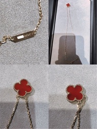 VCA 項鏈 Van Cleef & Arpels 梵克雅寶（Vintage Alhambra 紅玉髓吊墜）