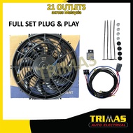 Minyak motor ☀TRIMAS High Speed Car Condenser Fan Air Cond Cooling Radiator Motor Condensor Universa