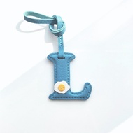 Handcrafted Fried Egg Leather Letter Bag Charm - Alphabet Bag Charm & Leather Bag Charm & Fried Egg 