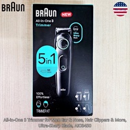 [Braun®] All-in-One 3 Trimmer for Men Ear & Nose Hair Clippers & More Ultra-Sharp Blade AIO3450 ชุดเ