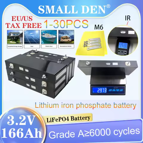 1-30PCS New 3.2V 166Ah 170A LiFePO4 battery 3C High rate DIY 4S 12v 24v 36v 48v Solar system Golf ca