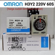Omron H3Y-2 timer h3y2 220v AC 60s/60 seconds 5a 8pin plus socket