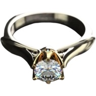 2 Ct Round Cut Diamond Delicate Vintage Style Solitaire Euro Shank Engagement Rings 14K Two Tone Gol