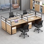【FYS】Office Desk Chair Combination Screen Work Position Desk 4 Person Position Simple Modern Office 