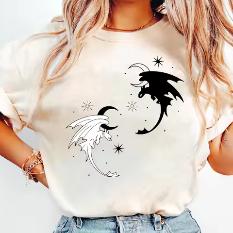 Potdemiel Toothless and Light Fury Shirt, Toothless Dragon Shirt, How To Train Your Dragon, Toothles